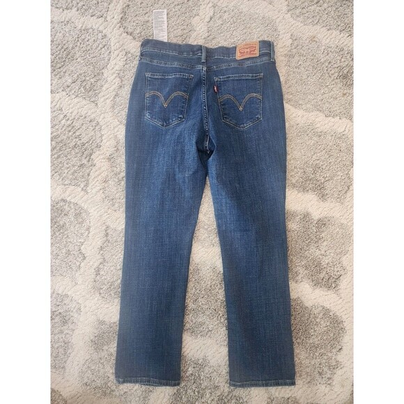 Levi’s Classic Straight Blue Denim Jeans  Size 29 Cotton Blend Stretch Dark Wash - Picture 2 of 10